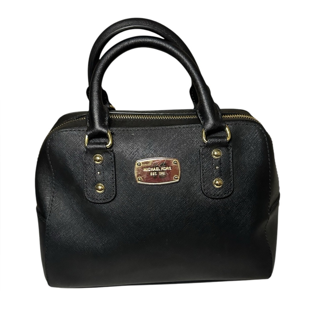 Michael Kors EUC Black Saffiano Leather Jet Set Convertible Satchel